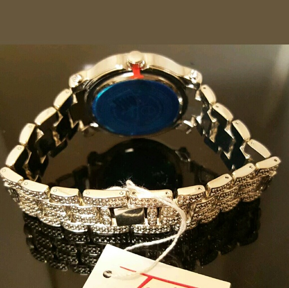 Men Hip Hop Iced out White Gold Tone Techno Pave B - Picture 5 of 6